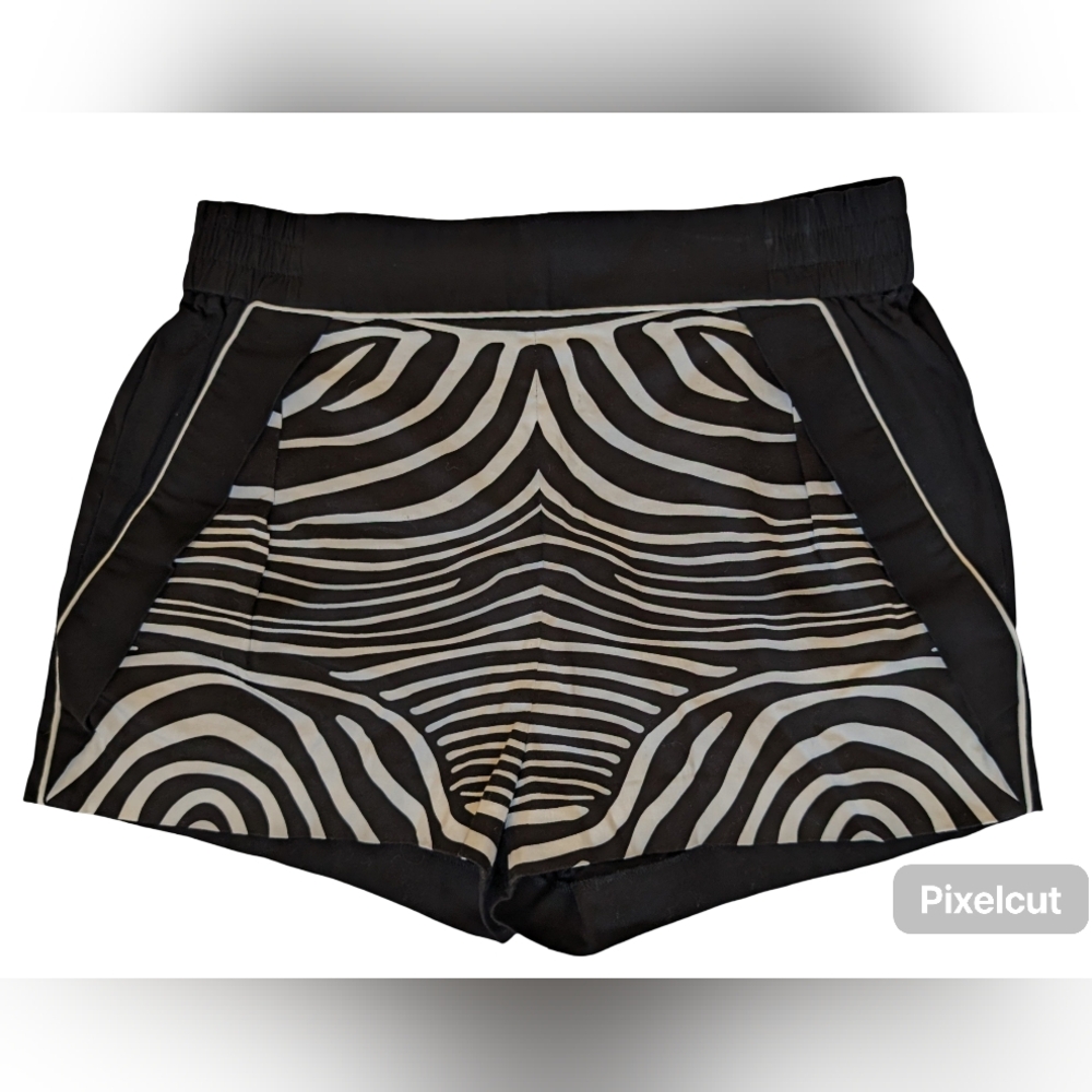 Ohne Titel Zebra Stripe Black Micro Shorts 2, 1.5" Inseam, Cotton Lycra